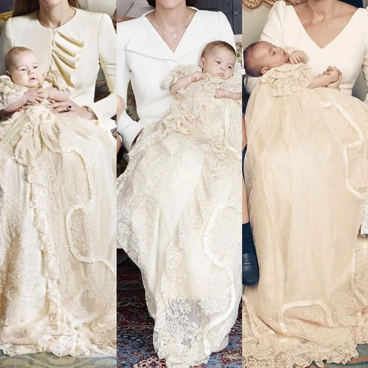 Same White lace Christening Gown dress for baby girl