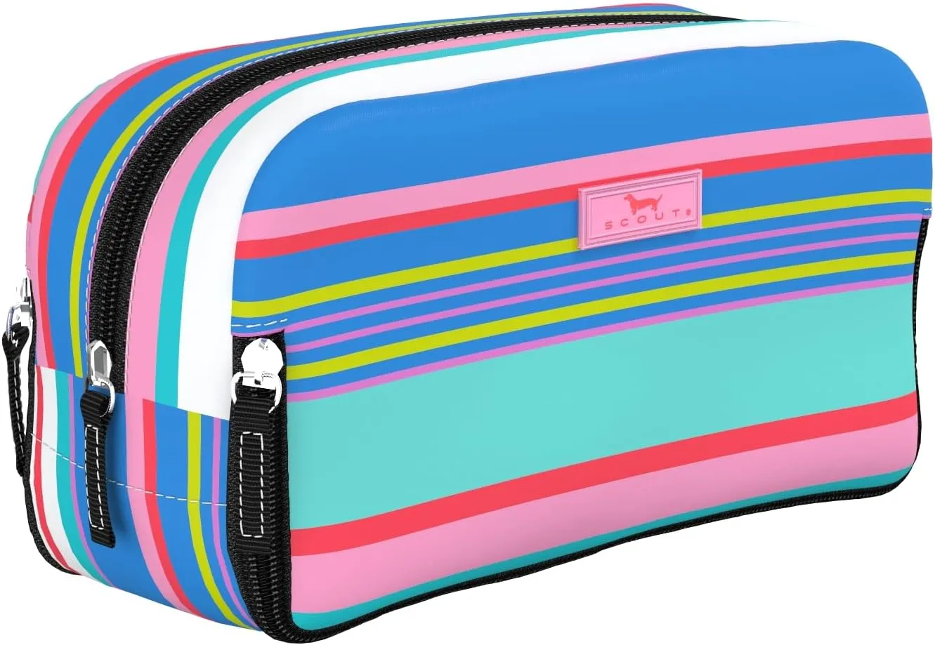 SCOUT 3-Way Bag - Travel Makeup Pouch and Toiletry Bag for Women with Three Zipper Compartments - Stands Upright, Wipes Clean
