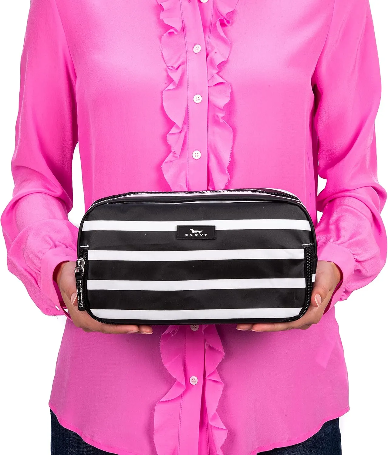 SCOUT 3-Way Bag - Travel Makeup Pouch and Toiletry Bag for Women with Three Zipper Compartments - Stands Upright, Wipes Clean