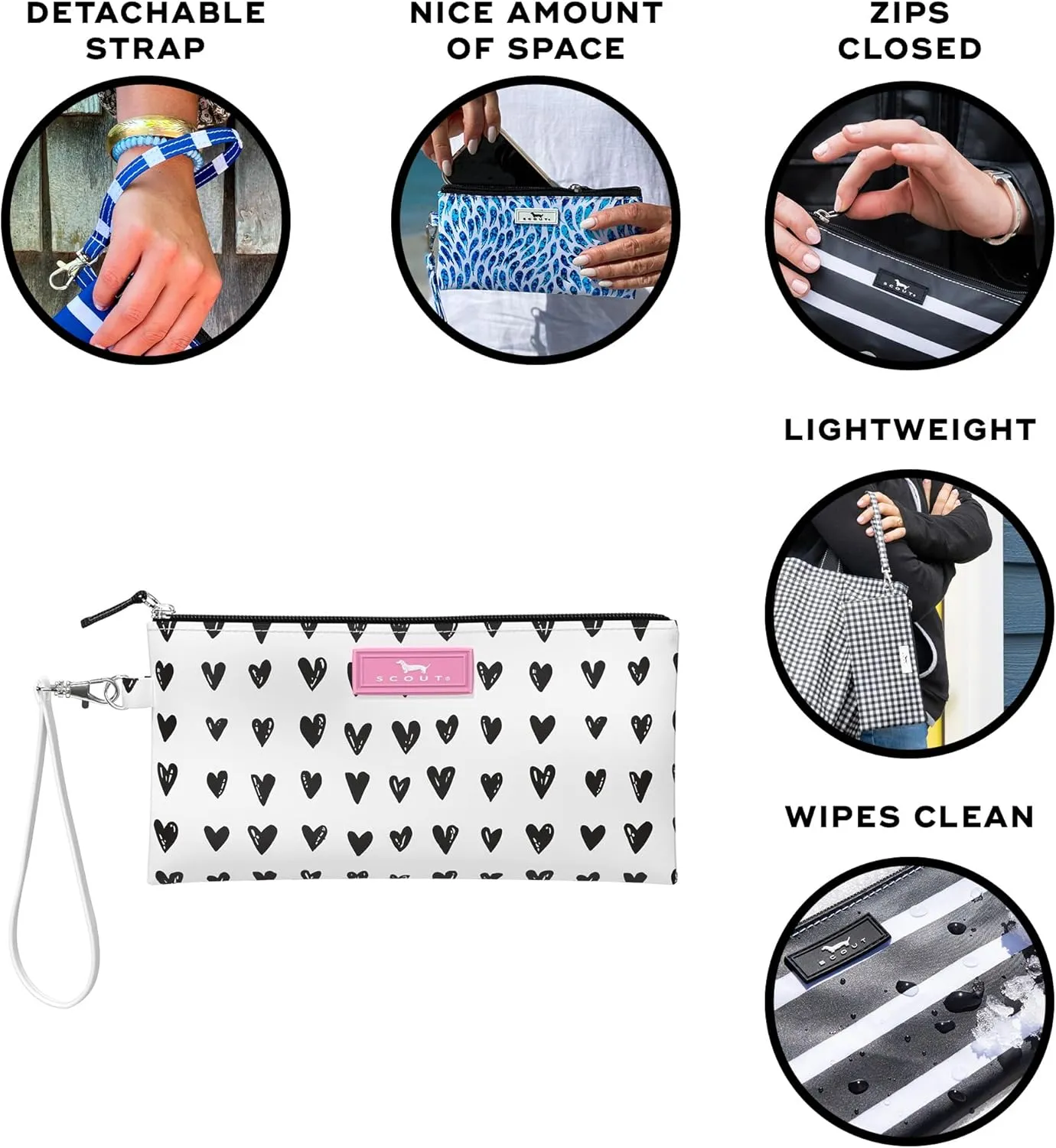 SCOUT Kate Wristlet - Lightweight Hands-Free Wristlet Wallet for Women with Removable Strap - Organizer Pouch