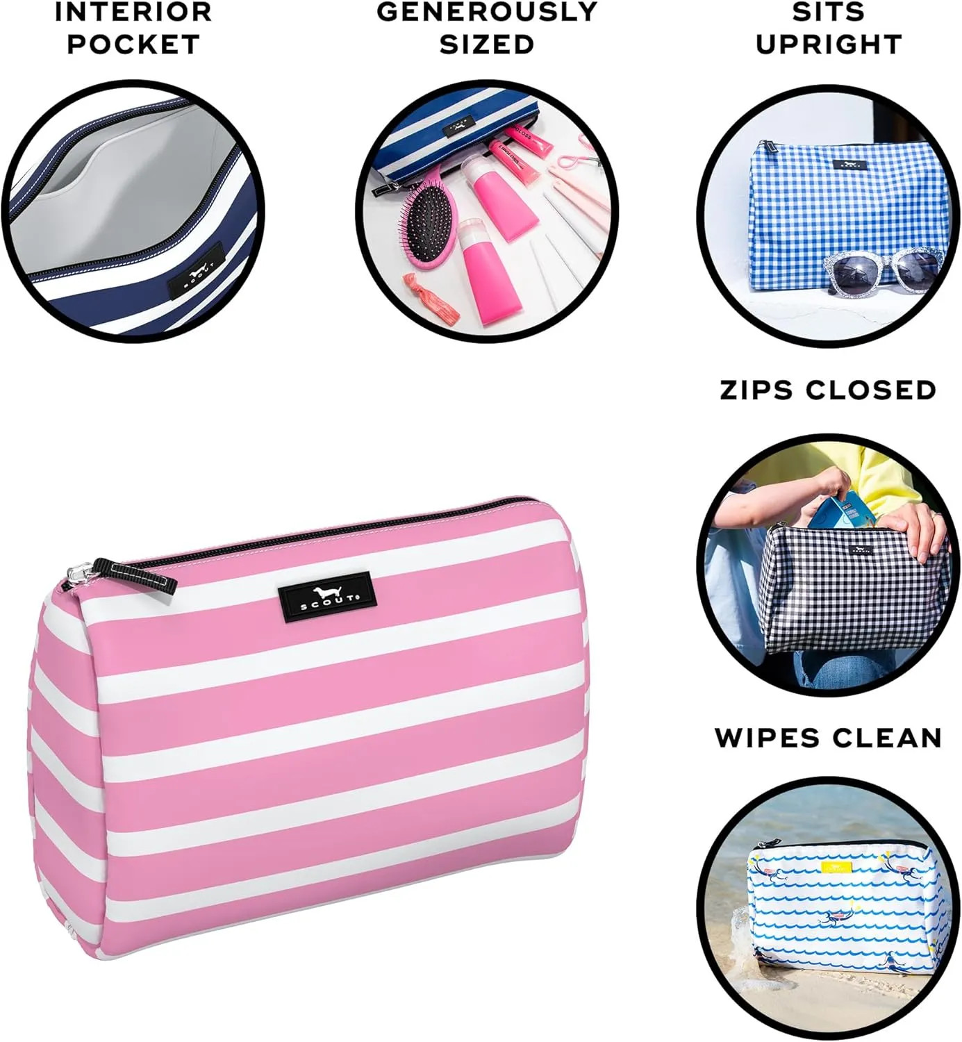 SCOUT Packin' Heat - Large, Water-Resistant, Zip Close Makeup Bag for Women- Toiletry Travel Bag - Cosmetic Bag