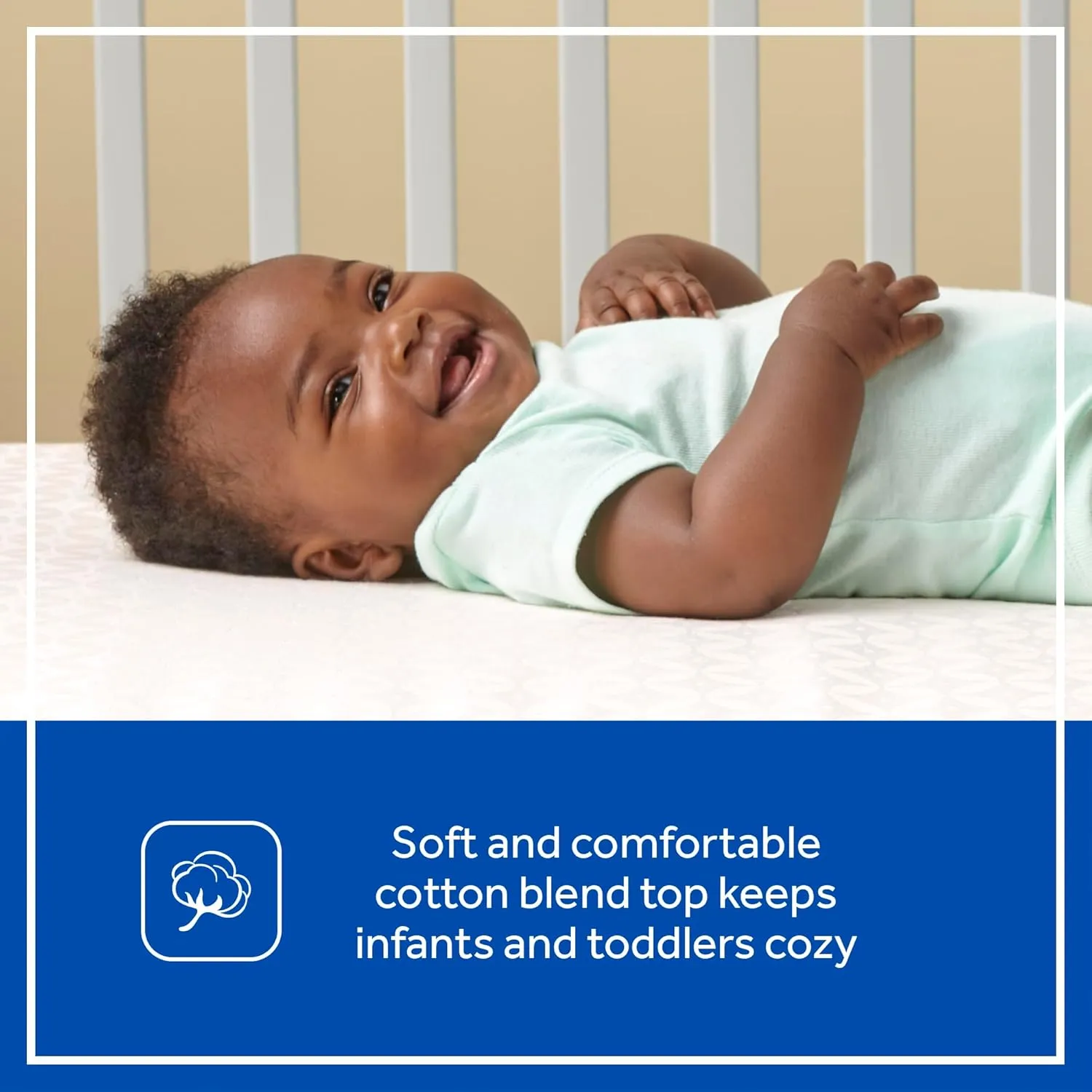 Sealy Baby Stain Protection Fitted Waterproof Infant Crib Mattress Protector Pad and Toddler Bed Cover, Durable and Comfortable Topper, Machine Washable and Dryer Friendly, 52” x 28”- White