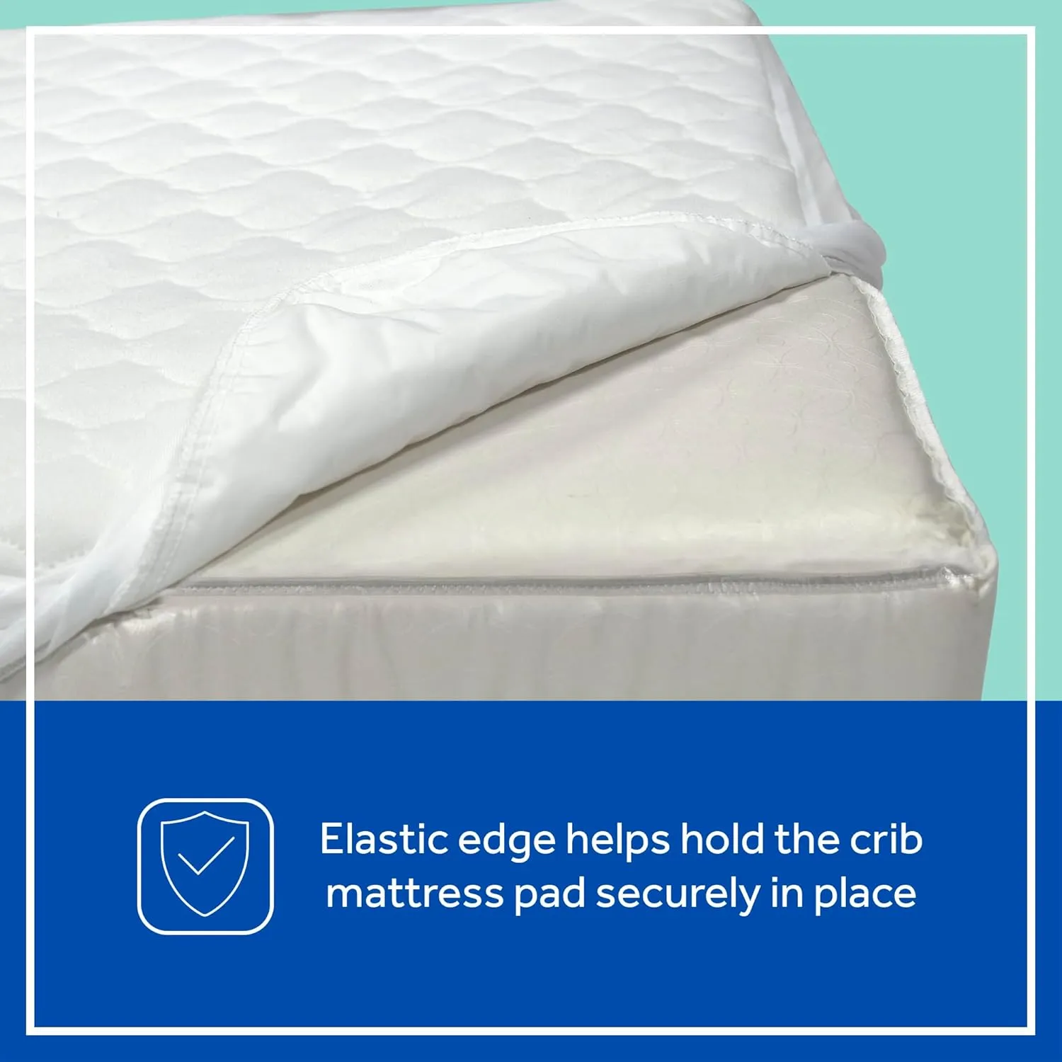 Sealy Baby Stain Protection Fitted Waterproof Infant Crib Mattress Protector Pad and Toddler Bed Cover, Durable and Comfortable Topper, Machine Washable and Dryer Friendly, 52” x 28”- White