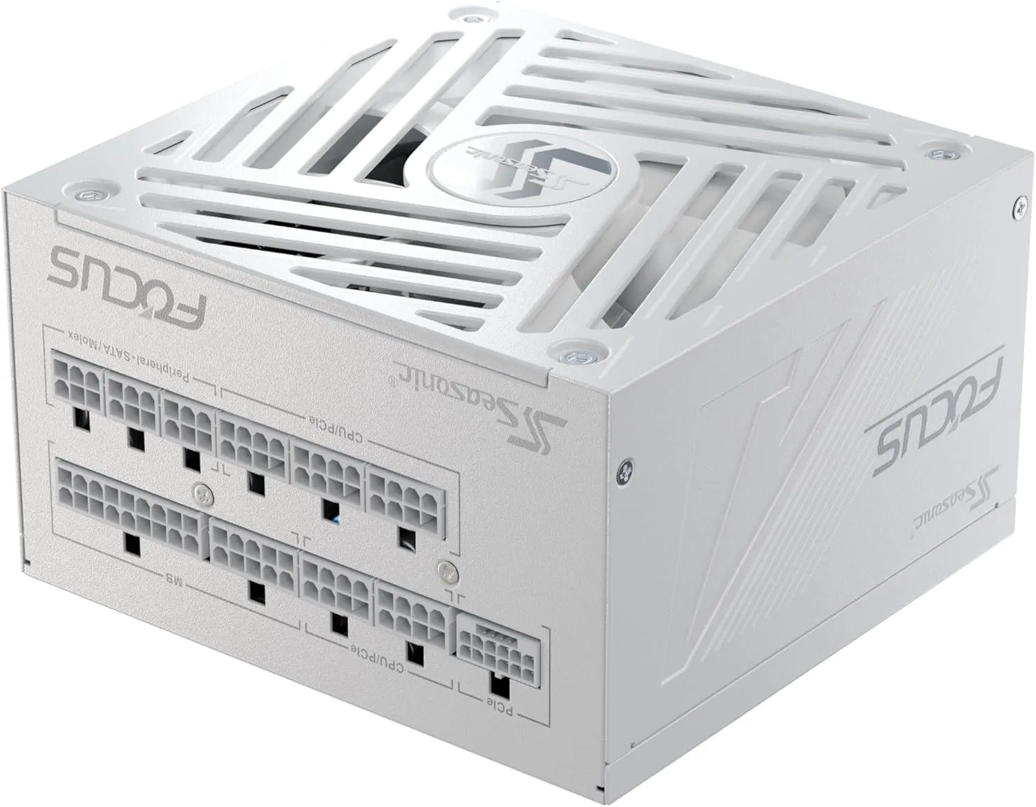 Seasonic Focus GX-850 White ATX3, 850W 80  Gold Full-Modular, Fan Control in Fanless, Silent, Cooling Mode, 40/50 Series, 10 Year Warranty, Power Supply for Gaming, SRP-FGX851-A5A32SF.