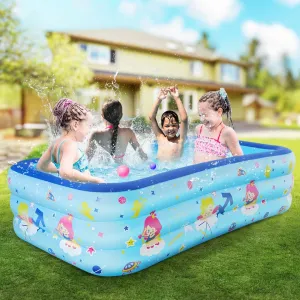 Seasons Inflatable Pool for Kids 80"x48"x20" PVC Thickened Swimming Pool for Summer Garden & Outdoor Backyard Water Parties