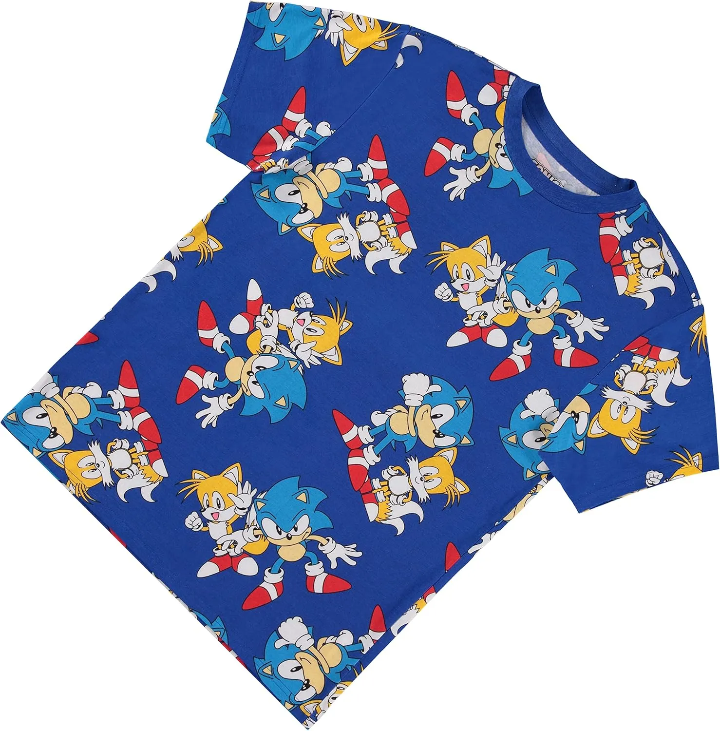 SEGA Sonic The Hedgehog Men's Shirt - The Fastest Thing Alive - The Blur Blur - Official Allover Print T-Shirt