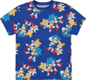 SEGA Sonic The Hedgehog Men's Shirt - The Fastest Thing Alive - The Blur Blur - Official Allover Print T-Shirt