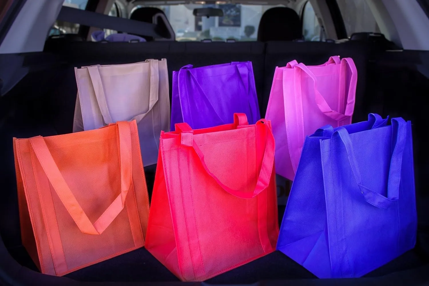 Set of 5 Reusable Grocery Shopping Tote Bags Holds 30  lbs