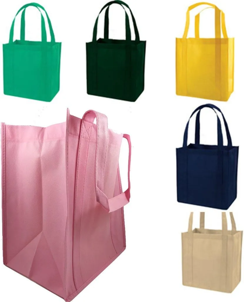 Set of 5 Reusable Grocery Shopping Tote Bags Holds 30  lbs