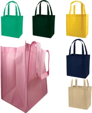 Set of 5 Reusable Grocery Shopping Tote Bags Holds 30  lbs