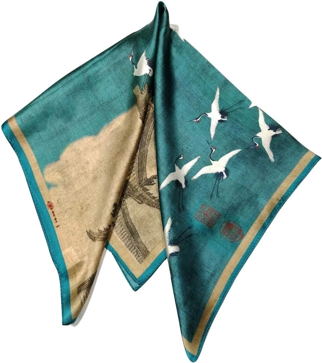 Shanlin Unisex 100% Mulberry Silk Square Scarf in Gift Box (21”x21”)