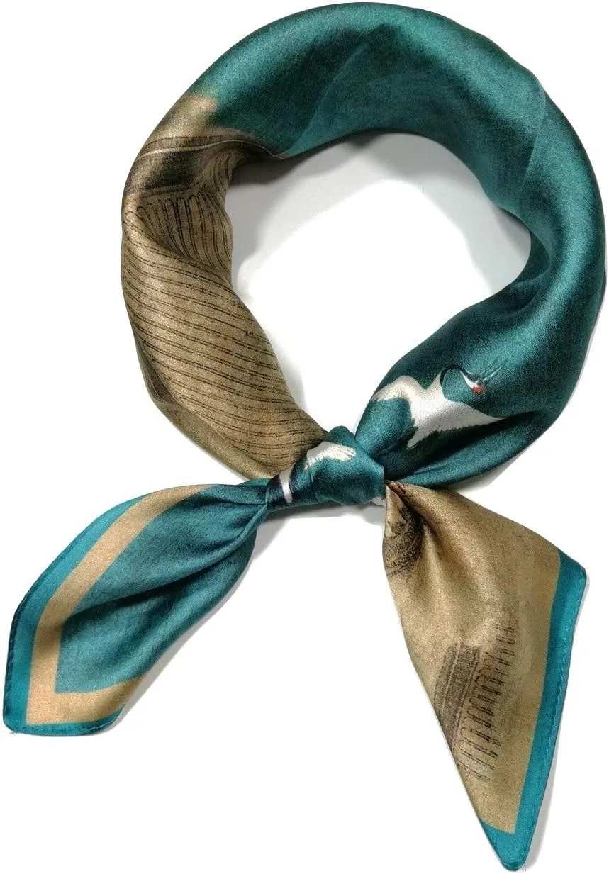 Shanlin Unisex 100% Mulberry Silk Square Scarf in Gift Box (21”x21”)