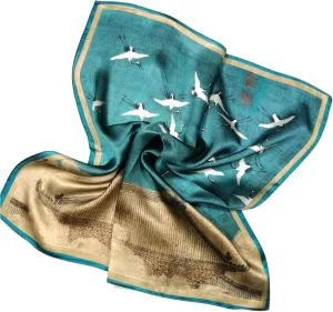 Shanlin Unisex 100% Mulberry Silk Square Scarf in Gift Box (21”x21”)