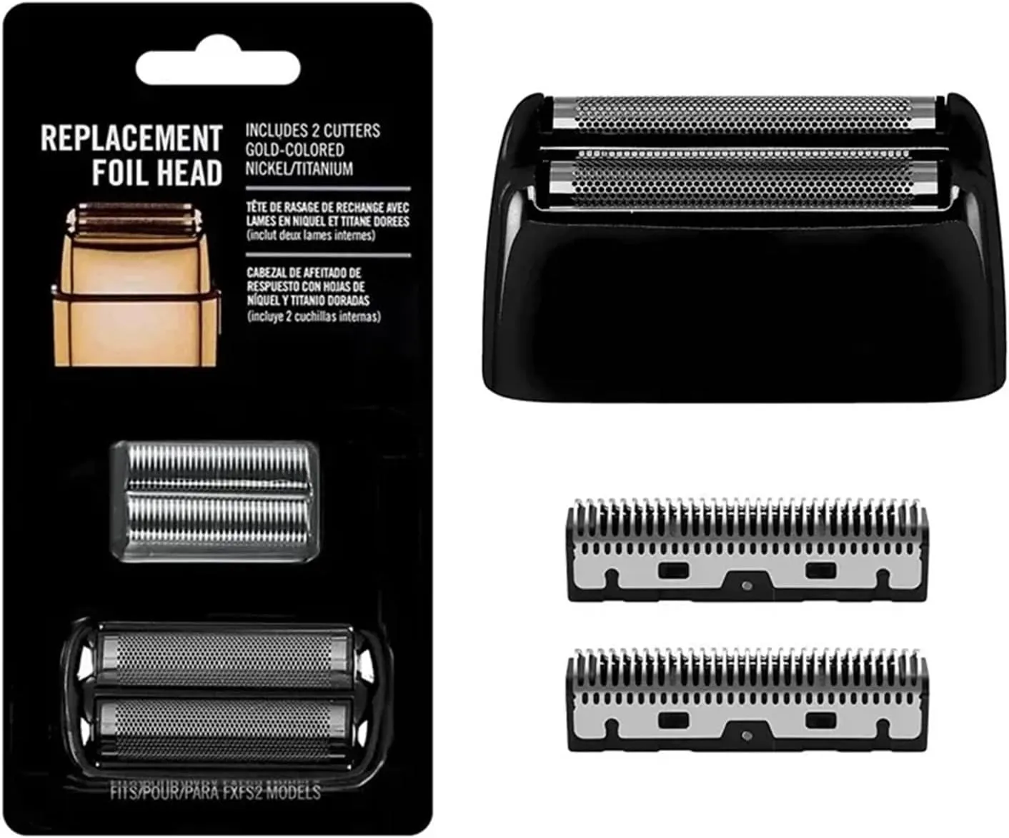 Shaver Replacement Foil and Cutters，Compatible for Barbilis BaBylissPRO，Compatible for Barberology Double FXFS1,FXFS2 Shavers(D)