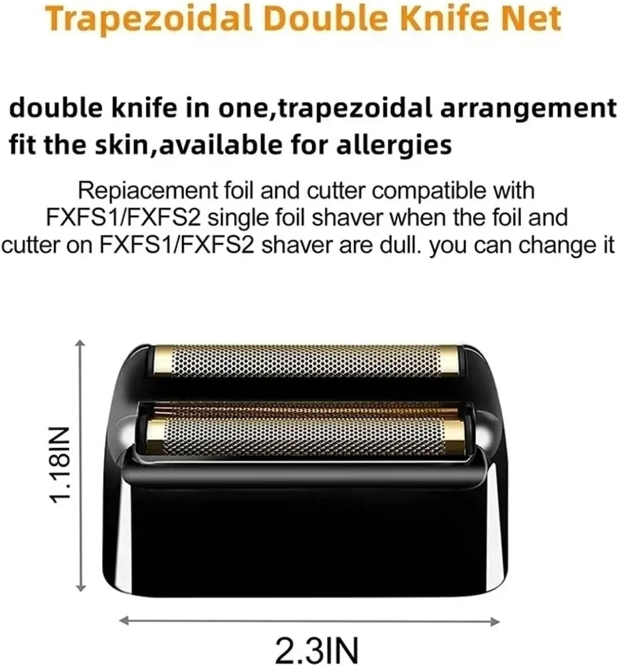 Shaver Replacement Foil and Cutters，Compatible for Barbilis BaBylissPRO，Compatible for Barberology Double FXFS1,FXFS2 Shavers(D)