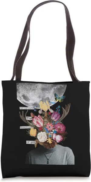 She Reflects the Significance of Her Vintage Feminist Art Tote Bag