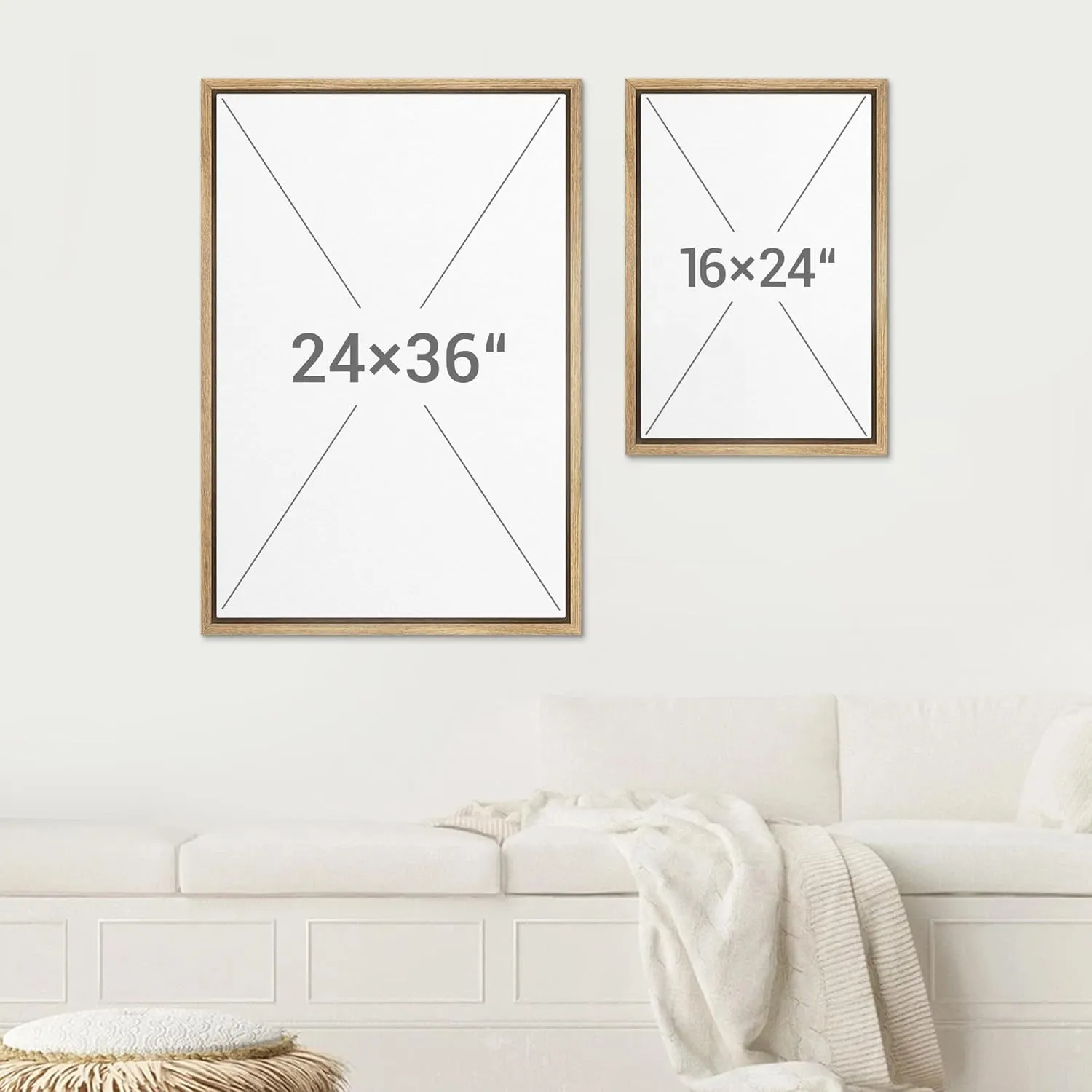 SIGNWIN Framed Canvas Print Wall Art Set Geometric Mid-Century Spiral Collage Abstract Shapes Cozy Neutral Minimal Decorative Nordic Zen Bohemian for Living Room, Bedroom, Office - 24"x36"x2 Natural