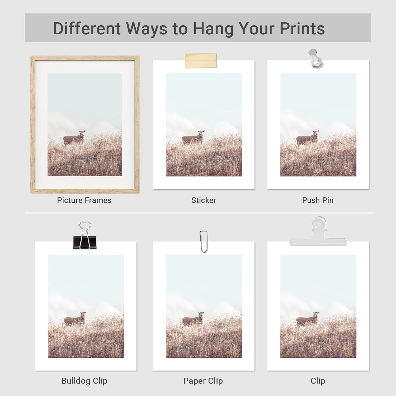 SIGNWIN Poster Wall Art Collage Print Gallery Set of 6 Scenic Road and Landscape Illustrations Modern Art Decorative for Living Room, Bedroom, Office - 40"x24"