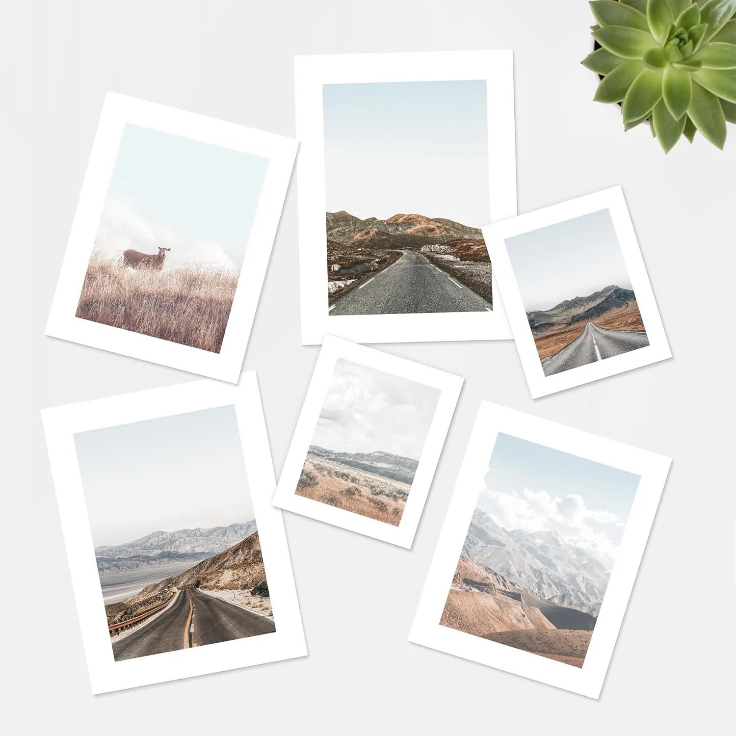 SIGNWIN Poster Wall Art Collage Print Gallery Set of 6 Scenic Road and Landscape Illustrations Modern Art Decorative for Living Room, Bedroom, Office - 40"x24"