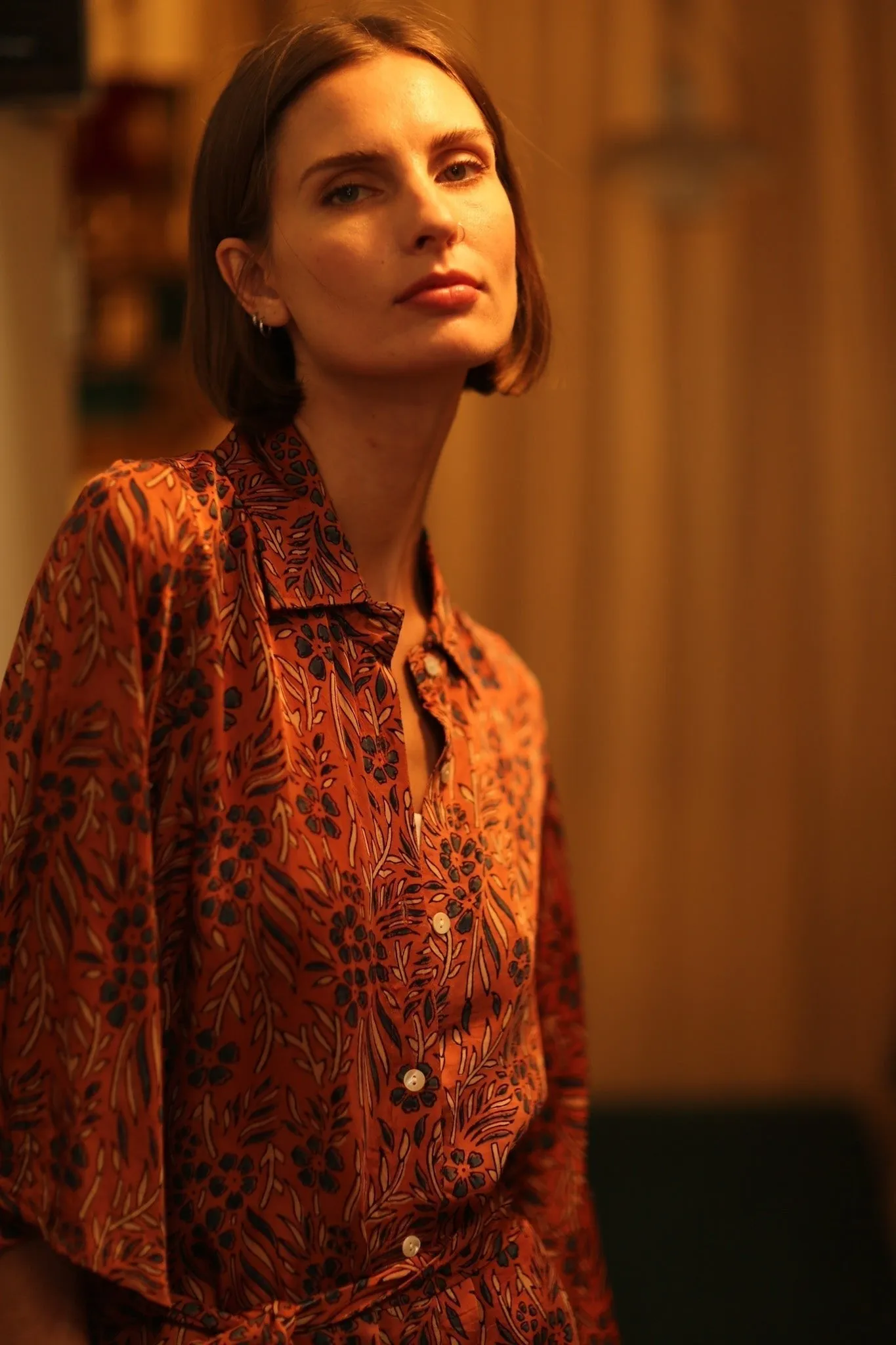 SILK DRESS RUTH HAND BLOCK PRINT FATOU