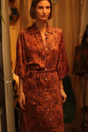 SILK DRESS RUTH HAND BLOCK PRINT FATOU
