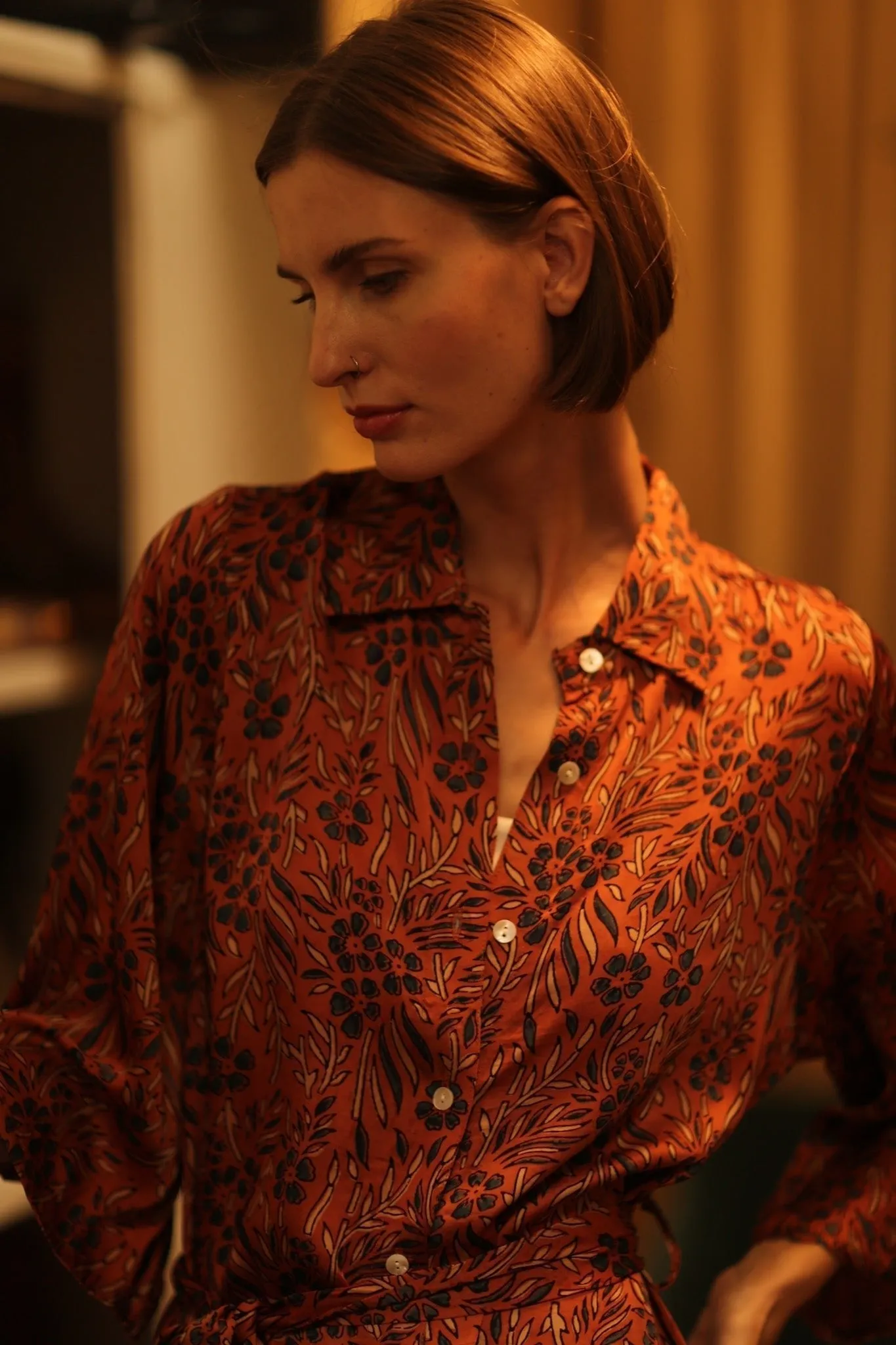 SILK DRESS RUTH HAND BLOCK PRINT FATOU