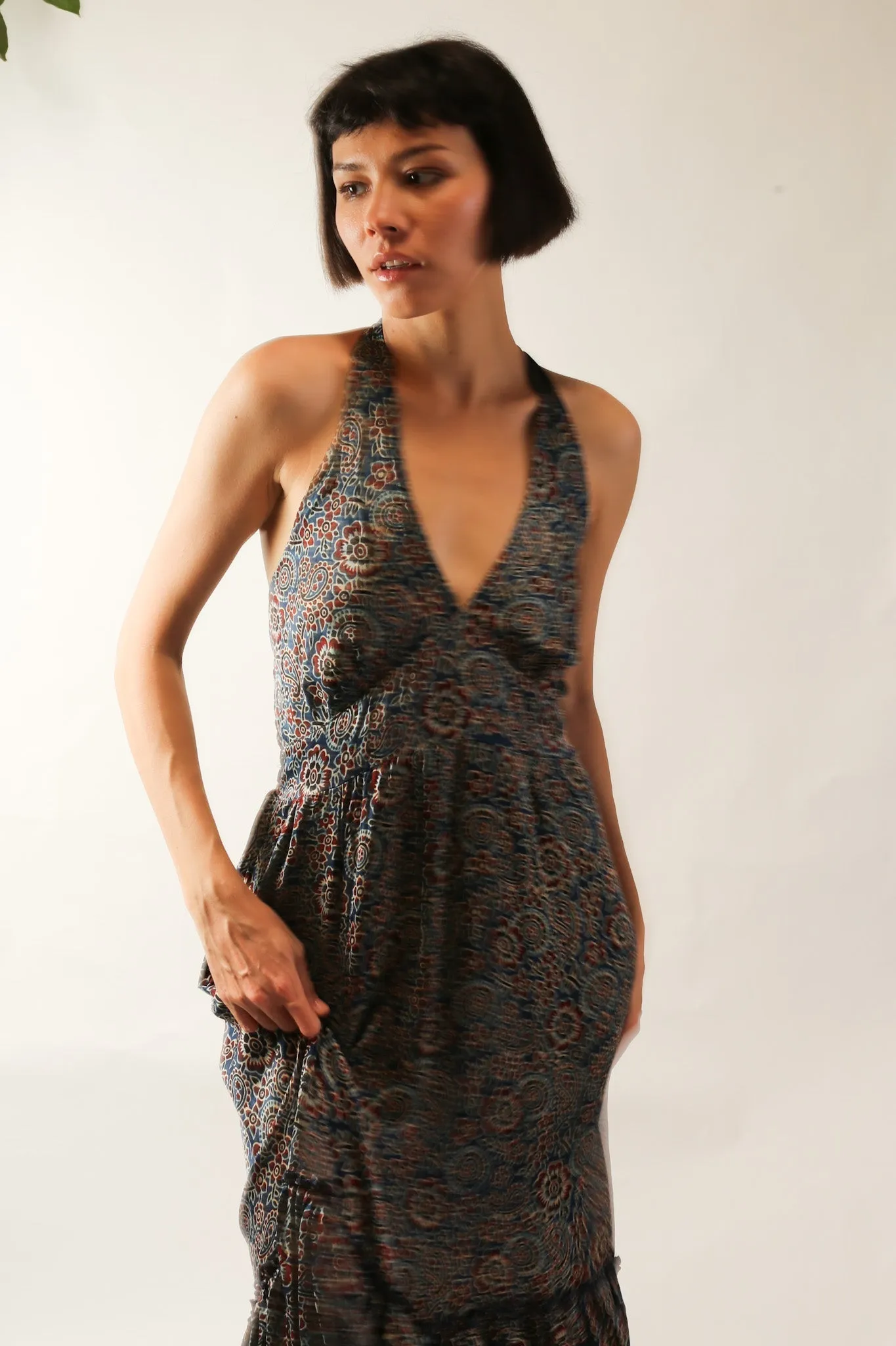 SILK HAND BLOCK PRINT DRESS HAYA