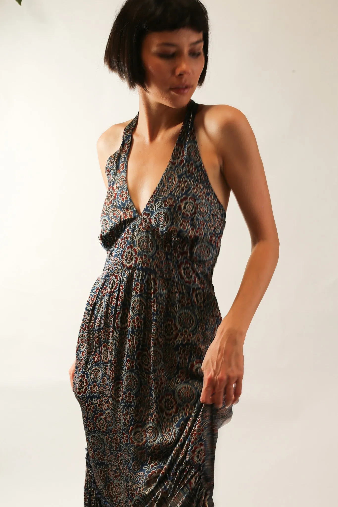 SILK HAND BLOCK PRINT DRESS HAYA