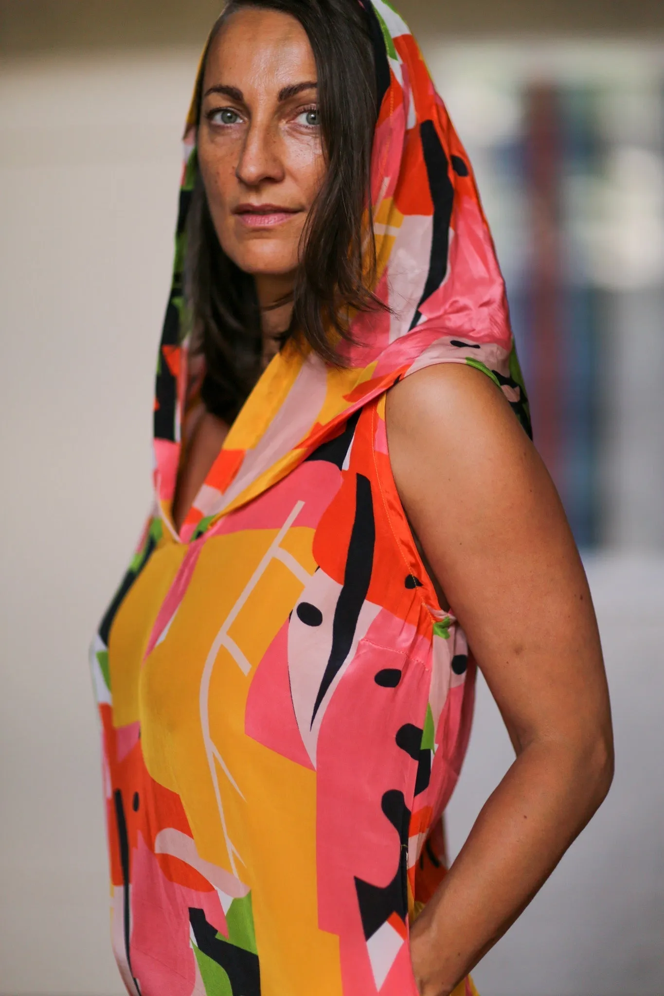 SILK HOODIE DRESS DILLA