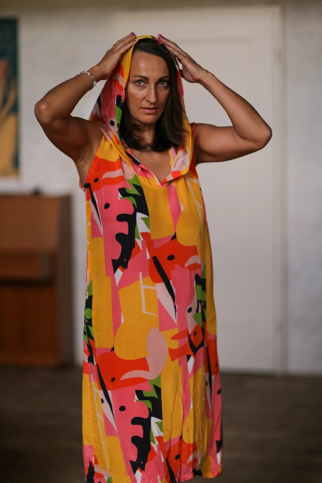 SILK HOODIE DRESS DILLA