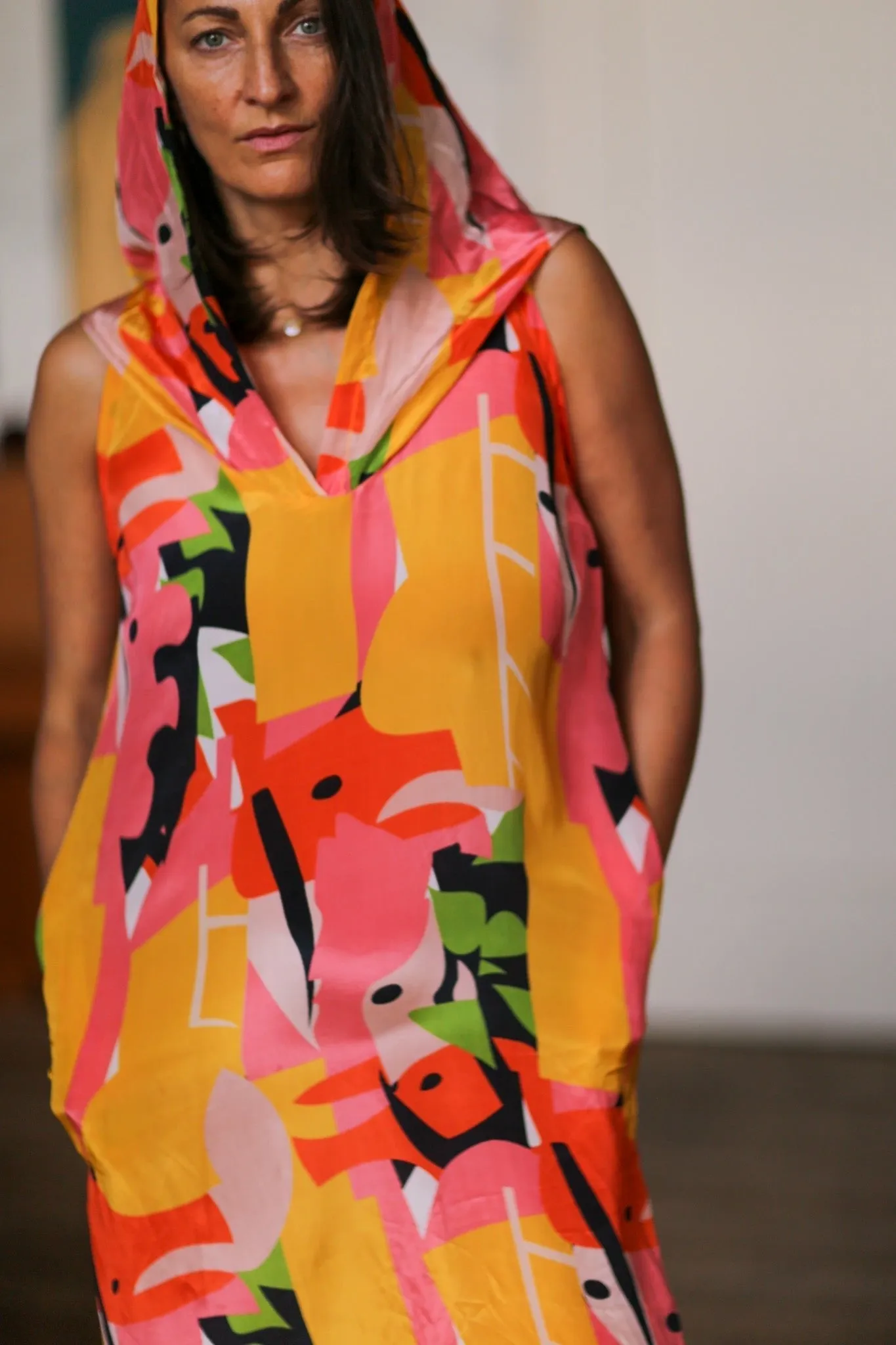 SILK HOODIE DRESS DILLA