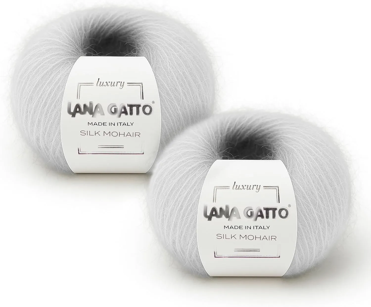 Silk Mohair Luxury Yarns, Premium and Soft Blend for Knitting, Made in Italy (White - 6027, 2)