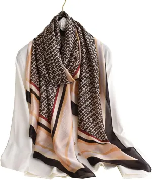 Silk Scarf 100% Mulberry Silk Fashion Scarves Long Lightweight Shawl Wrap for Women