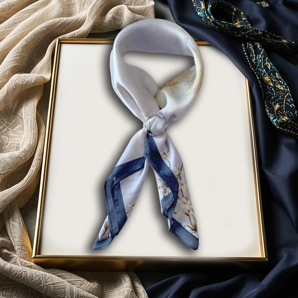 Silk Scarf for Women 27“x 27” Square Real Silk Feeling Hair Headscarf Neckerchief Breathable Lightweight