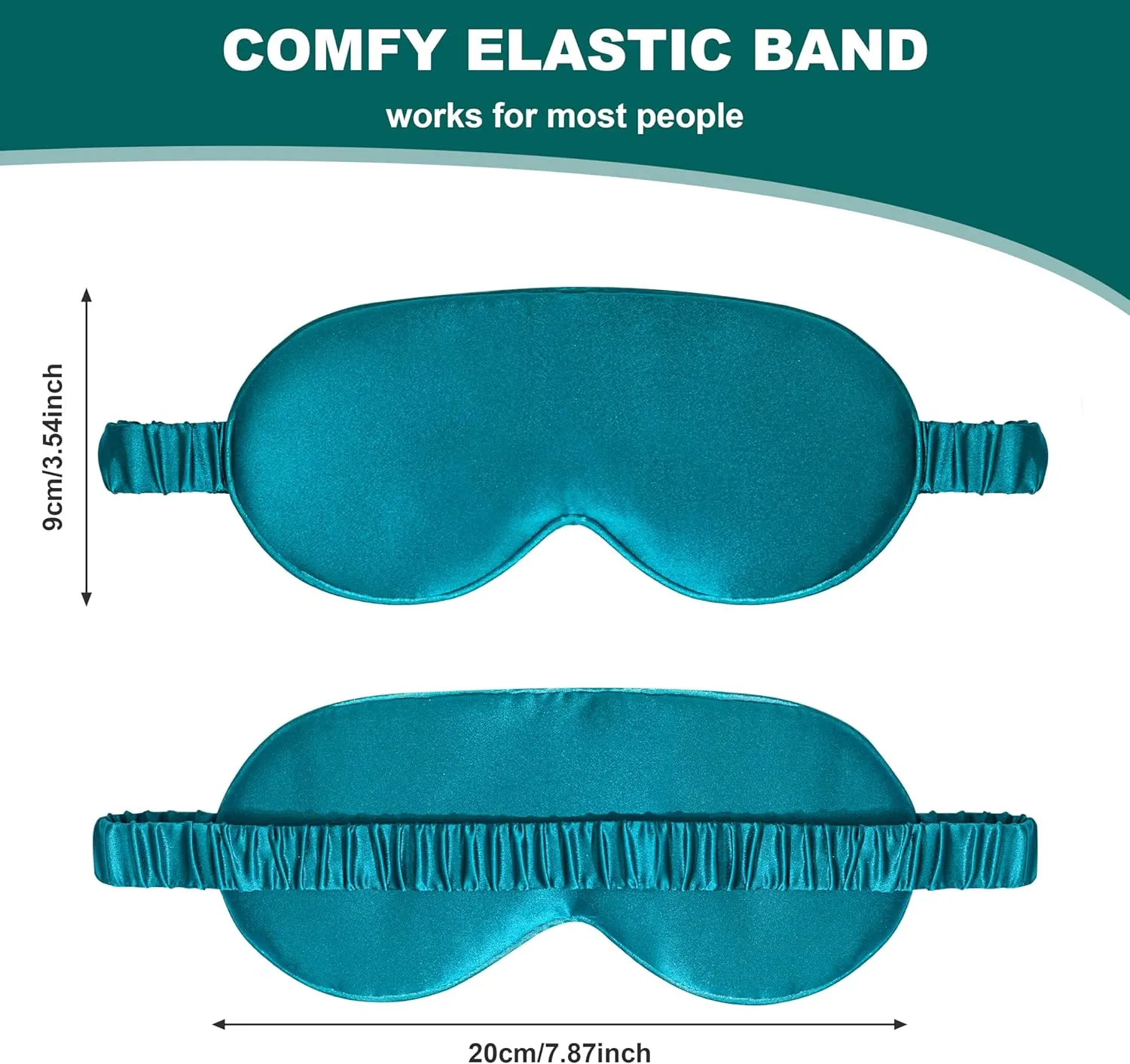 Silk Sleep Mask by ANNIKA SILK™ - 6A Grade 22 Momme 100% Mulberry Eye Mask for Sleeping with Adjustable Strap, Lightweight Blindfold for Shift Work, Travel and Night Sleep (Peacock Blue)