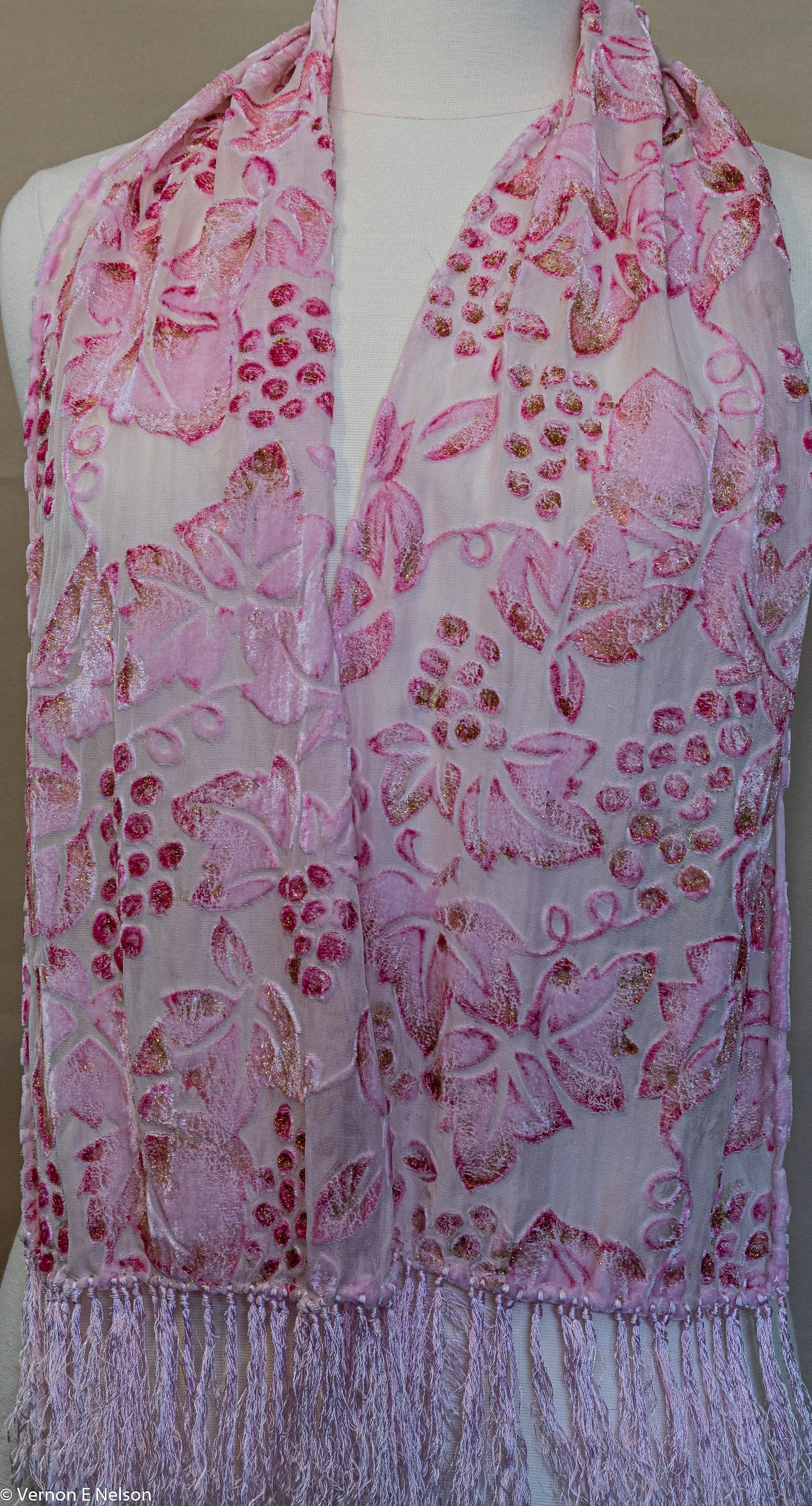 Silk Velvet Scarf  -  Know any Women Who Wine? - Rose/Pink