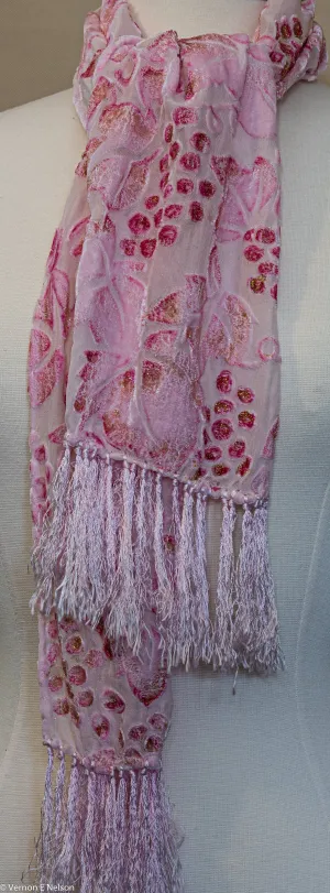 Silk Velvet Scarf  -  Know any Women Who Wine? - Rose/Pink