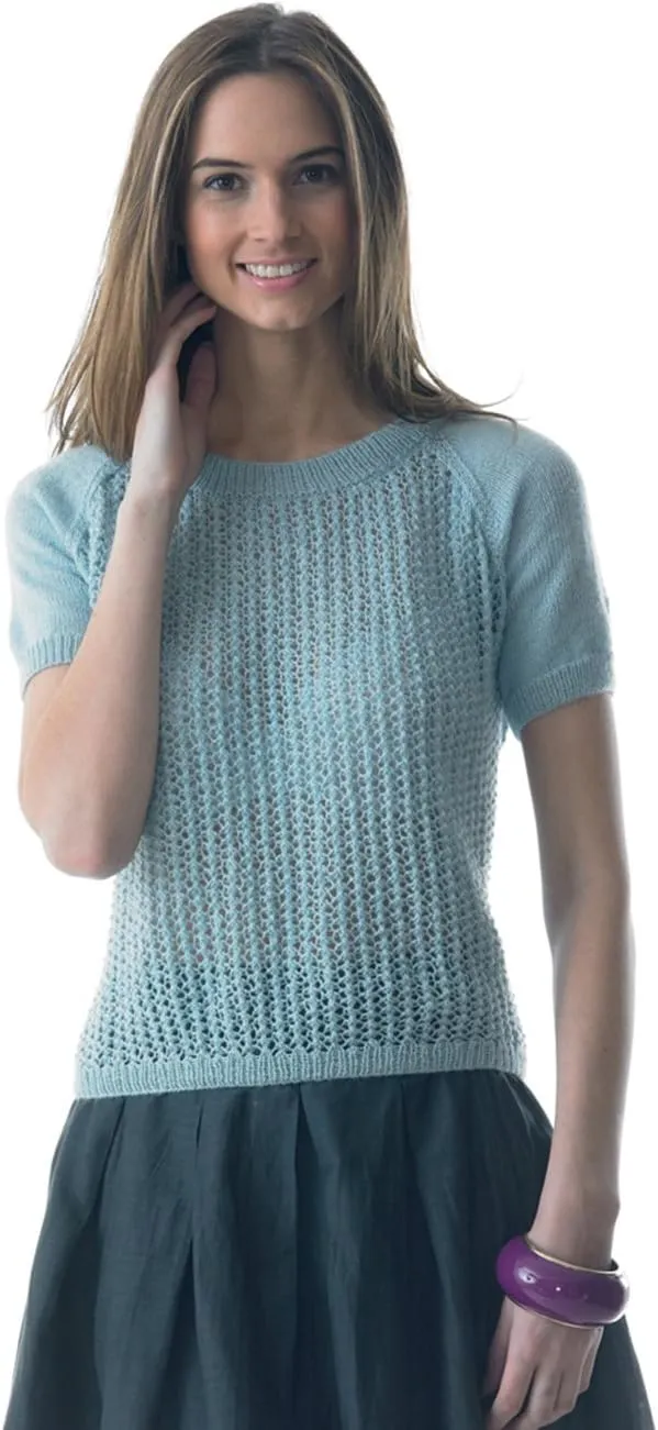 Silky Cashmere Fingering Weight Yarn Hand Knitting/Crochet for Fashion Garments (08-Light Blue)