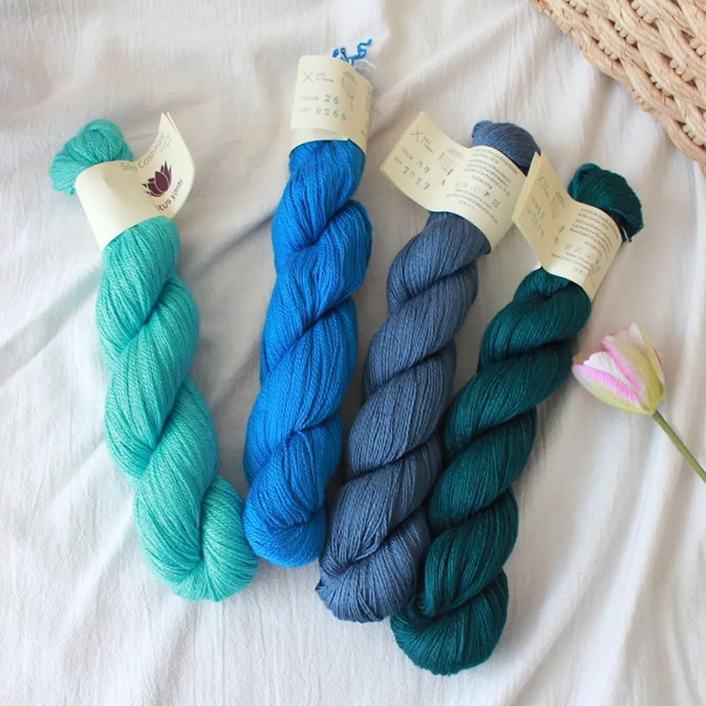 Silky Cashmere Fingering Weight Yarn Hand Knitting/Crochet for Fashion Garments (09-Royal Blue)
