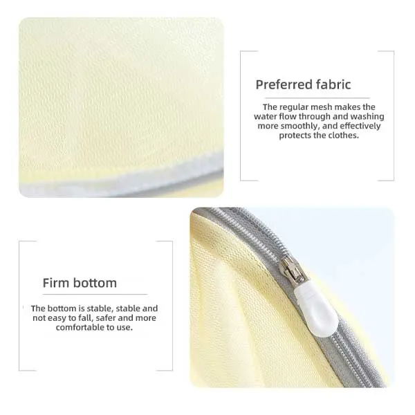Simple contrast color series laundry bags set for underwear (Yellow)(2 PCS)
