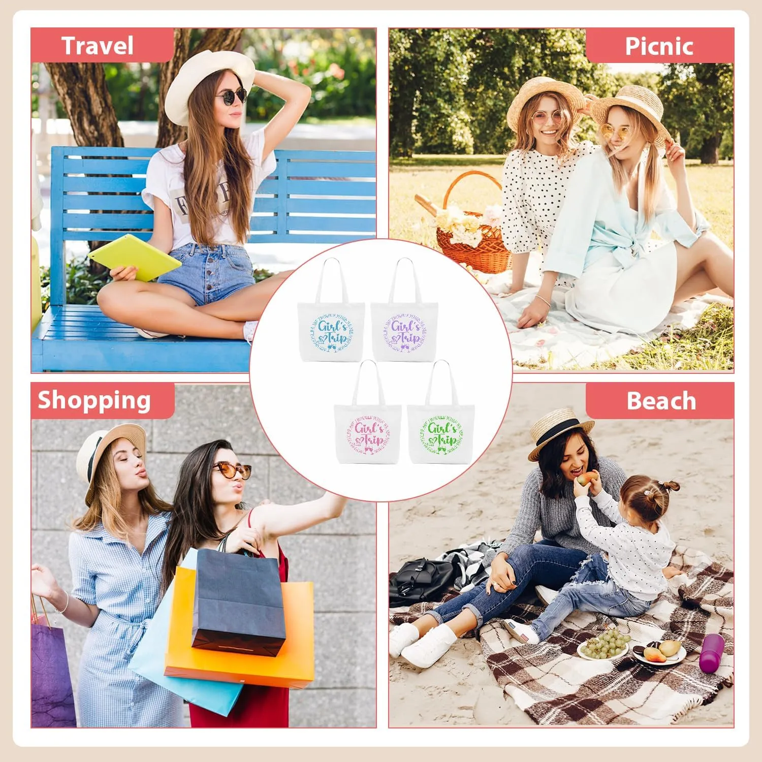 Sisters Weekend Trip Gifts Favors Sisters Trip Tote Bag Friends Gifts Beach Bag Reusable Grocery Bag for Women
