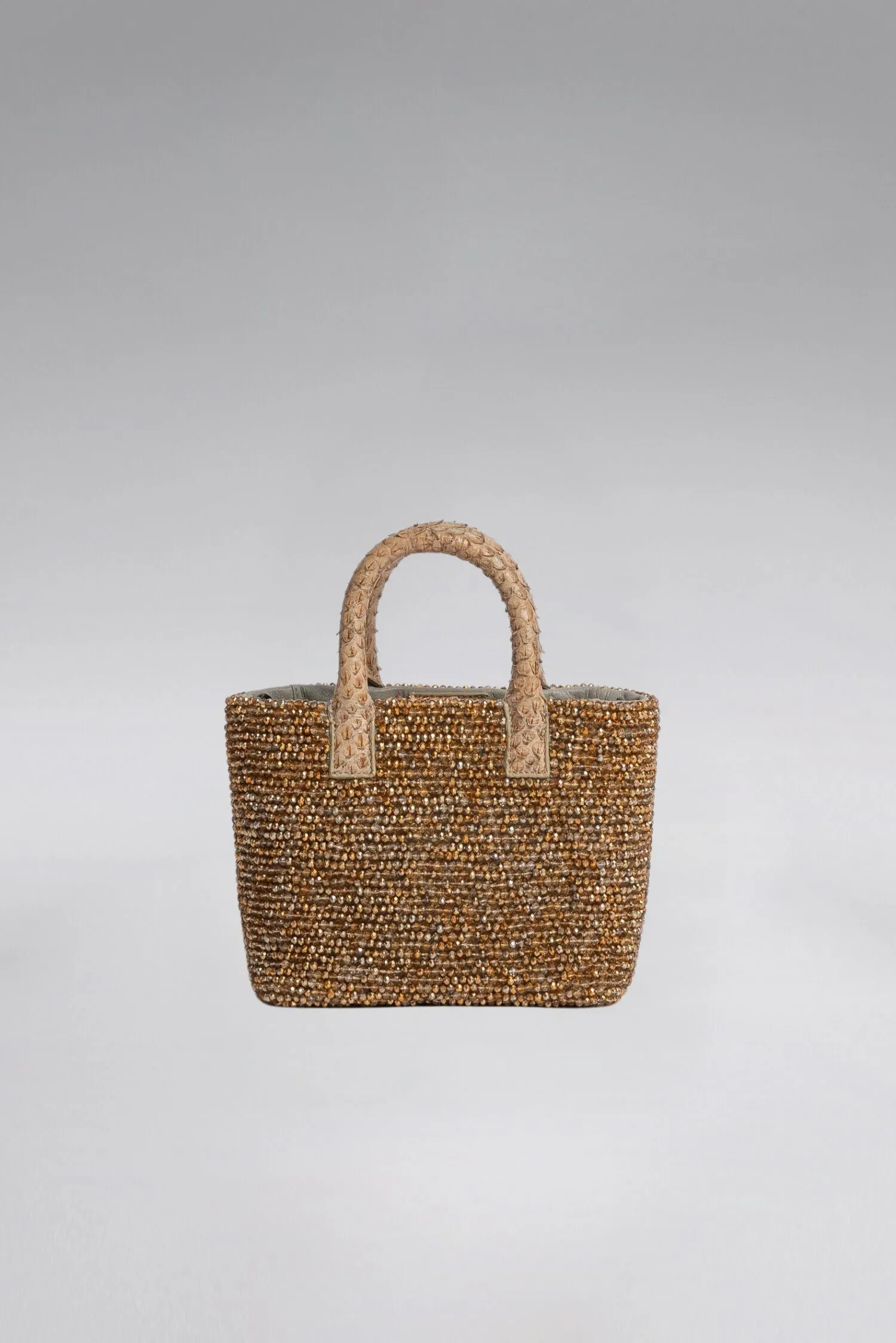 Small Crystal Snakeskin Pop tote