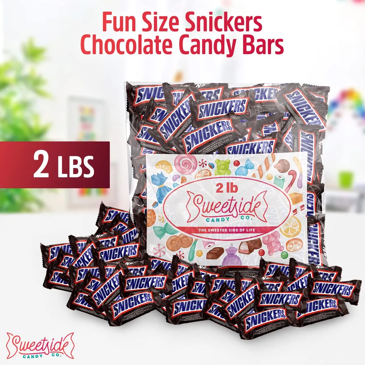 SnickerCandy Bars - Bag of SnickersFun Size Easter Candy Bars - Individually Wrapped SnickersBars - Bulk Candy, Easter Candy, Halloween, Birthday Party Favors (2 LBS)