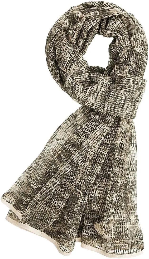 Sniper Veil,Camo Mesh Net Tactical Scarf for Hunting Shooting Wild Photography Military Outdoor Activities