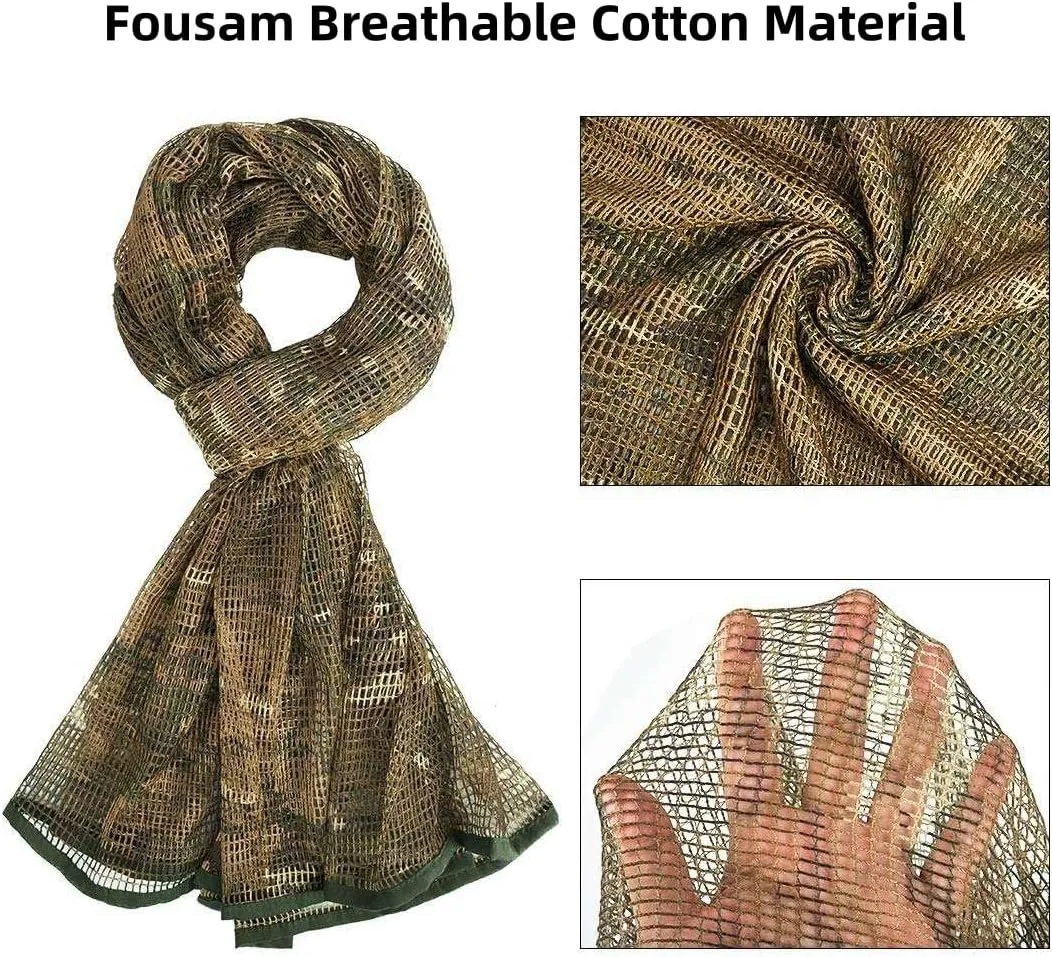 Sniper Veil,Camo Mesh Net Tactical Scarf for Hunting Shooting Wild Photography Military Outdoor Activities