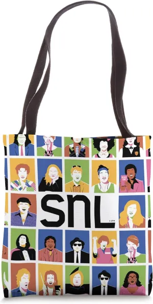 SNL 50 Iconic Characters Block Grid Tote Bag