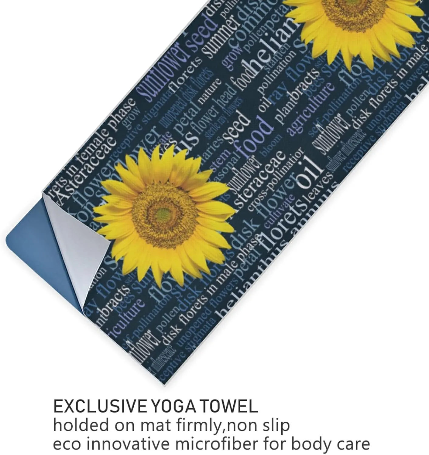 Soft Sweat Absorbent Non Slip Yoga Mat Towel, Durable Folding Workout Towel for Pilates Exercise, Fitness Mat Towel with Bag