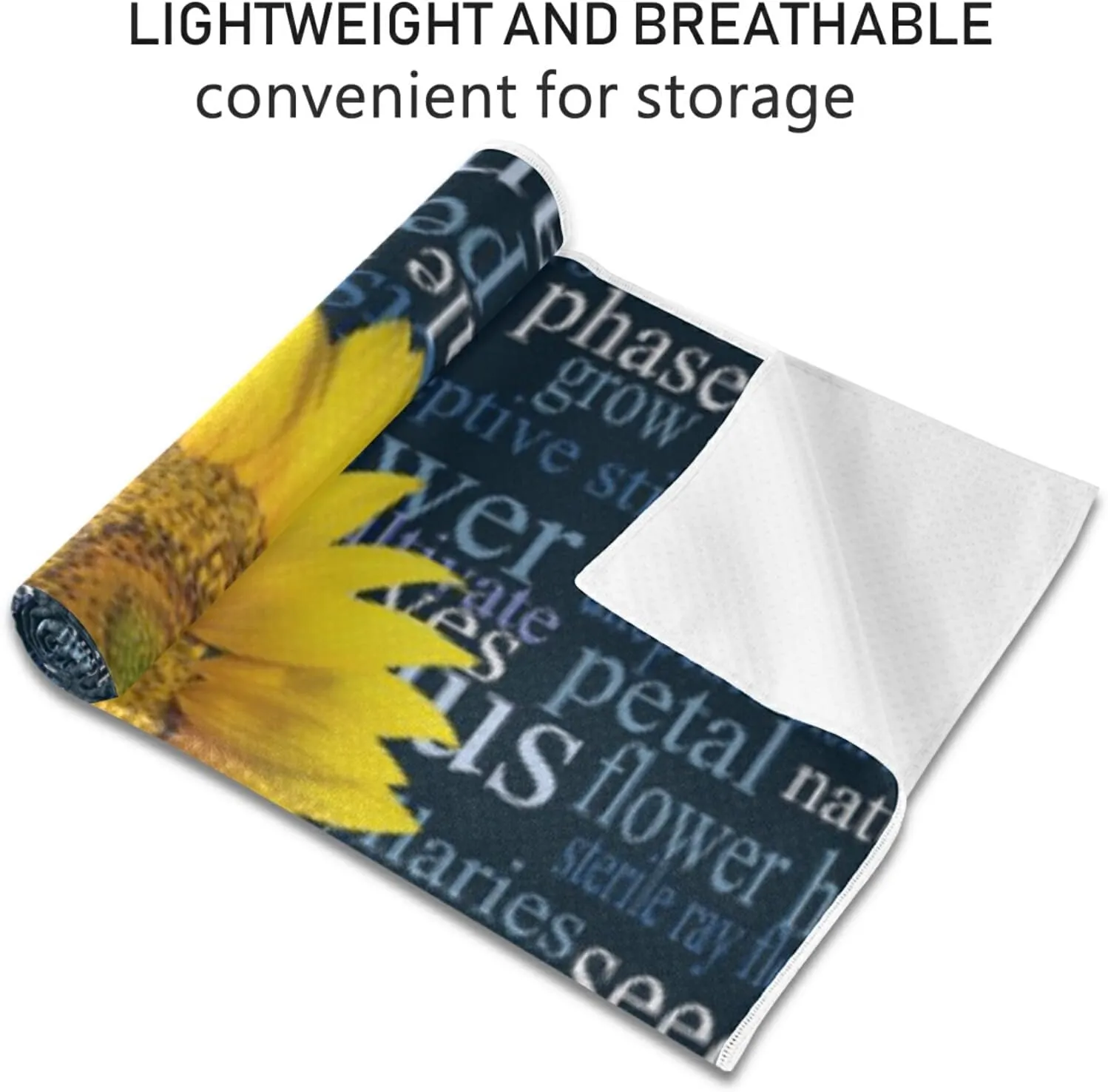 Soft Sweat Absorbent Non Slip Yoga Mat Towel, Durable Folding Workout Towel for Pilates Exercise, Fitness Mat Towel with Bag
