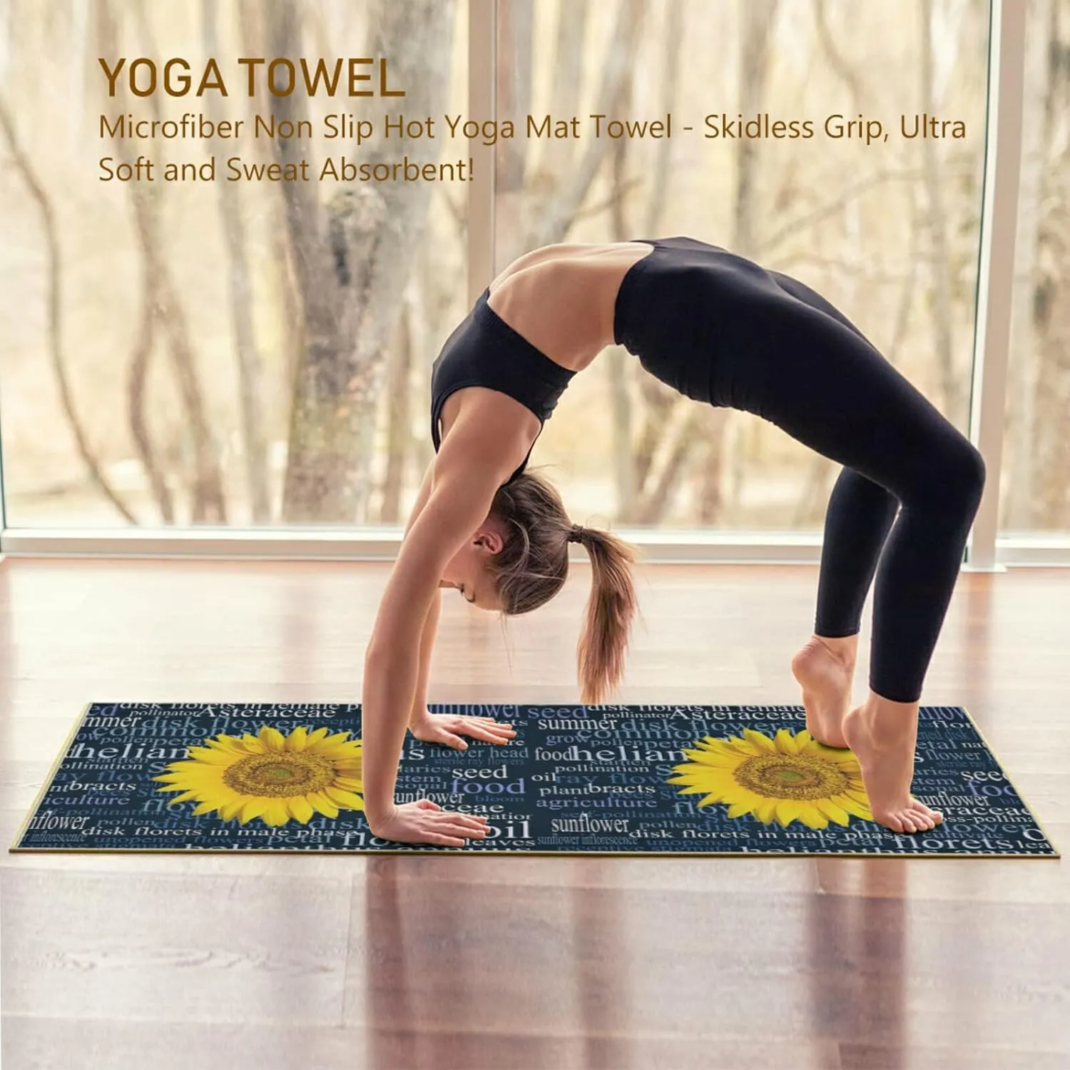 Soft Sweat Absorbent Non Slip Yoga Mat Towel, Durable Folding Workout Towel for Pilates Exercise, Fitness Mat Towel with Bag