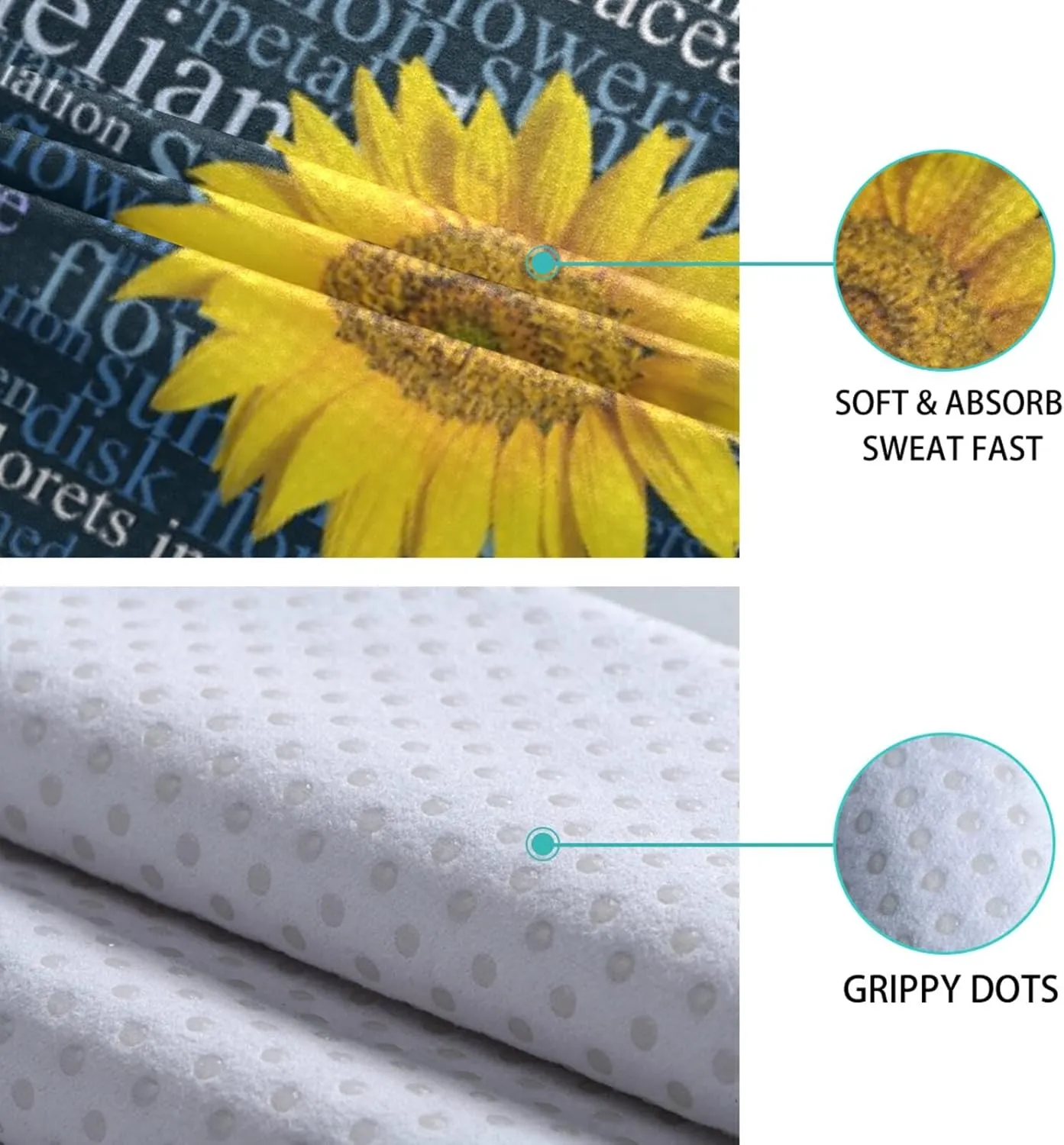 Soft Sweat Absorbent Non Slip Yoga Mat Towel, Durable Folding Workout Towel for Pilates Exercise, Fitness Mat Towel with Bag